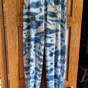 Aviator Nation Blue and White Tie-Dye Pants